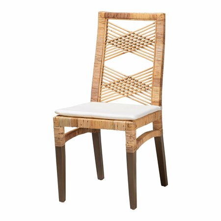 BALI & PARI Poltak Modern Bohemian Natural Brown Rattan Dining Chair 209-12797